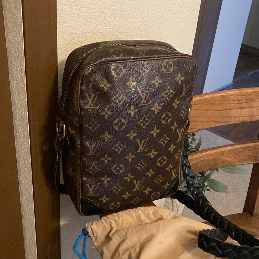 Vintage Boho Louis Vuitton Bag w/Hand Braided Crossbody Strap & Dust Bag